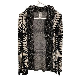 Chico's Black and White Cardigan. Size 1.